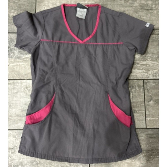 Butter‎ Soft Womens XS Scrub Top POCKETS V neck Purple Blue Gray Pink (2) Tops - Picture 4 of 13